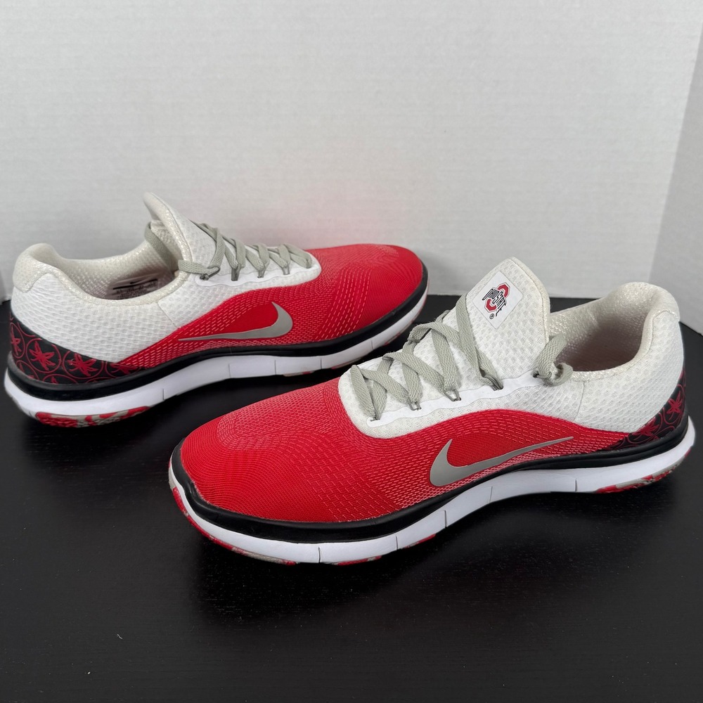 Nike Mens Size 9.5 Ohio State Buckeyes Free Trainer V7 Training Shoes AA0881-605